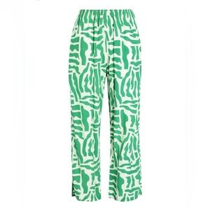 Faithful the Brand Sz 6 Pallenberg Pant Geometric Tulli Print Green Wide Leg